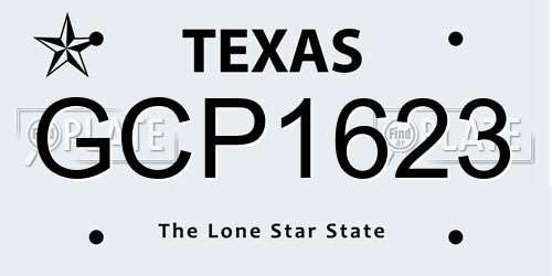 GCP1623 Texas License Plate