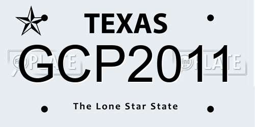 GCP2011 Texas License Plate