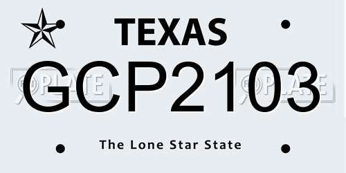 GCP2103 Texas License Plate