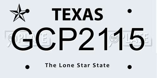 GCP2115 Texas License Plate