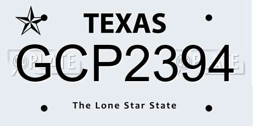 GCP2394 Texas License Plate