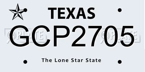 GCP2705 Texas License Plate
