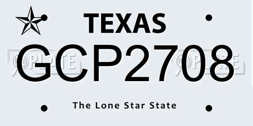 GCP2708 Texas License Plate