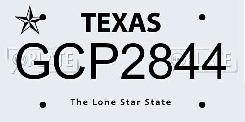 GCP2844 Texas License Plate