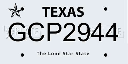 GCP2944 Texas License Plate