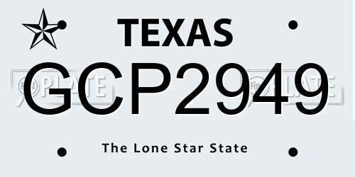 GCP2949 Texas License Plate