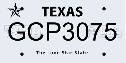 GCP3075 Texas License Plate