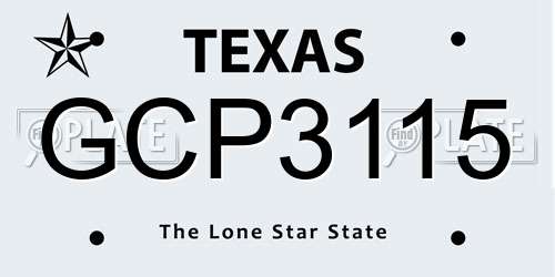 GCP3115 Texas License Plate