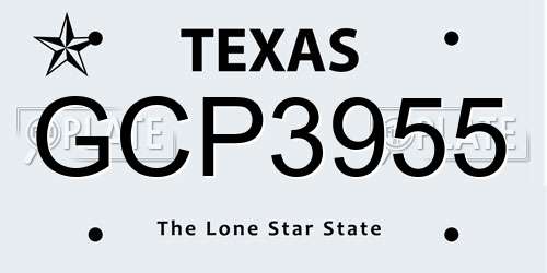 GCP3955 Texas License Plate