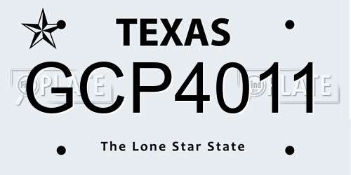 GCP4011 Texas License Plate