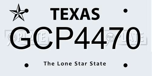 GCP4470 Texas License Plate