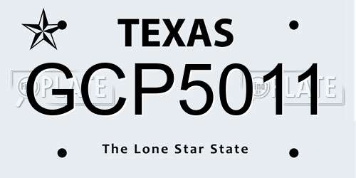 GCP5011 Texas License Plate