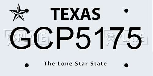 GCP5175 Texas License Plate