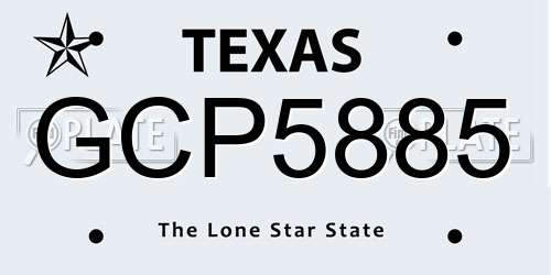 GCP5885 Texas License Plate