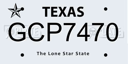 GCP7470 Texas License Plate