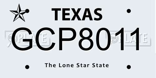 GCP8011 Texas License Plate