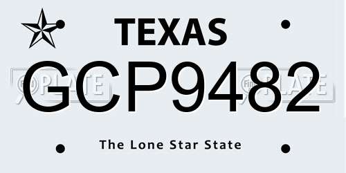 GCP9482 Texas License Plate