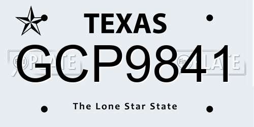 GCP9841 Texas License Plate