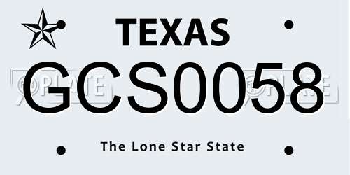 GCS0058 Texas License Plate