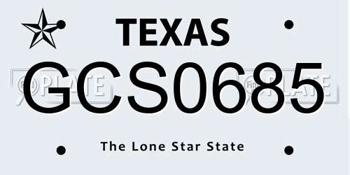GCS0685 Texas License Plate