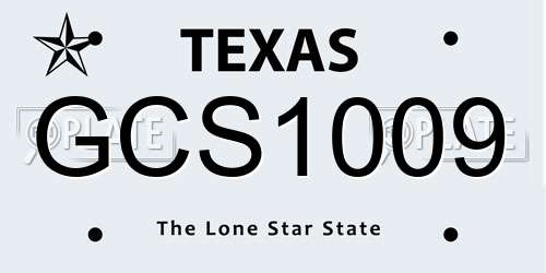 GCS1009 Texas License Plate