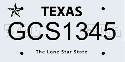 GCS1345 Texas License Plate