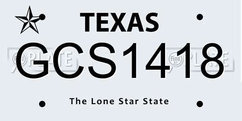 GCS1418 Texas License Plate