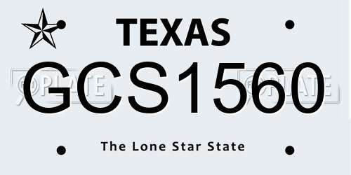 GCS1560 Texas License Plate
