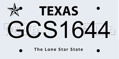 GCS1644 Texas License Plate