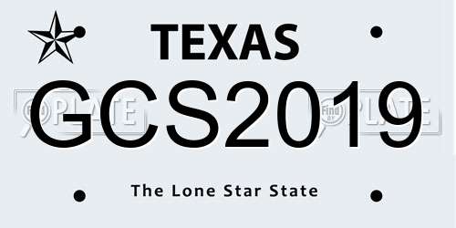 GCS2019 Texas License Plate