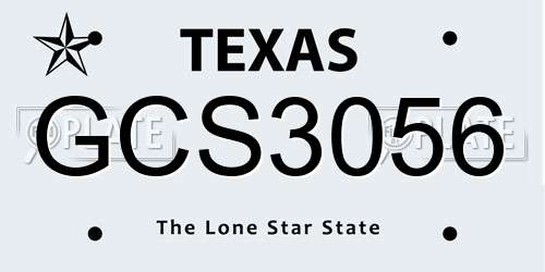 GCS3056 Texas License Plate