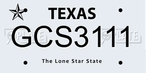 GCS3111 Texas License Plate