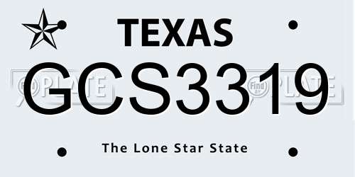 GCS3319 Texas License Plate