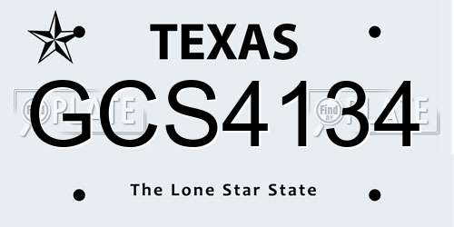 GCS4134 Texas License Plate