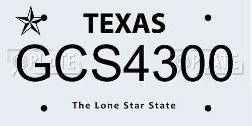 GCS4300 Texas License Plate