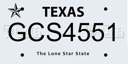 GCS4551 Texas License Plate