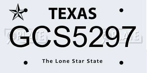 GCS5297 Texas License Plate