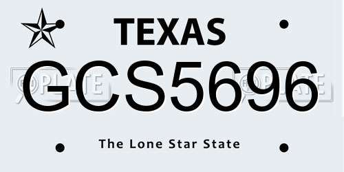 GCS5696 Texas License Plate