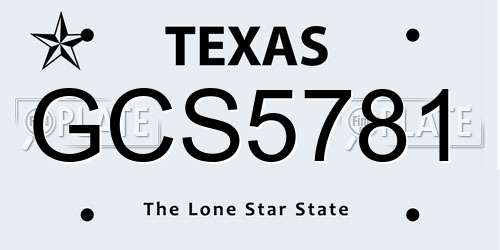 GCS5781 Texas License Plate