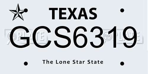 GCS6319 Texas License Plate