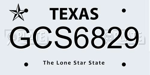 GCS6829 Texas License Plate