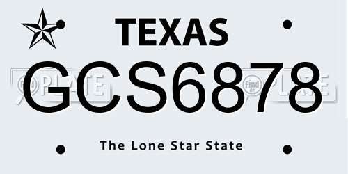 GCS6878 Texas License Plate