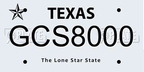 GCS8000 Texas License Plate