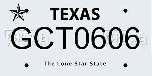 GCT0606 Texas License Plate
