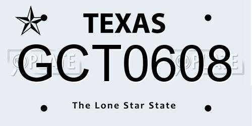 GCT0608 Texas License Plate