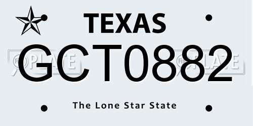 GCT0882 Texas License Plate
