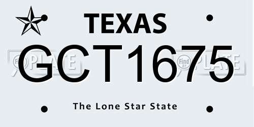 GCT1675 Texas License Plate