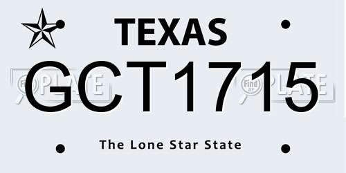 GCT1715 Texas License Plate