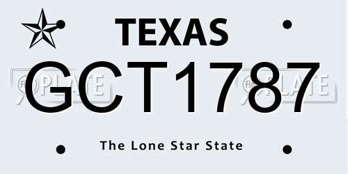 GCT1787 Texas License Plate