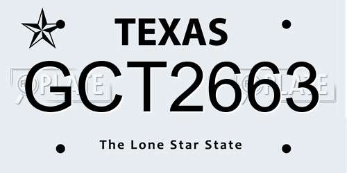 GCT2663 Texas License Plate